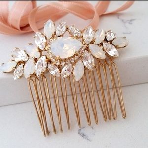 Bridal Hair Comb- Wedding Hair Accessory- White opal hair comb